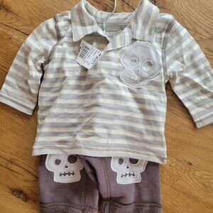 Pepper Toes Boy’s 6 Months Skull Shirt & Pants